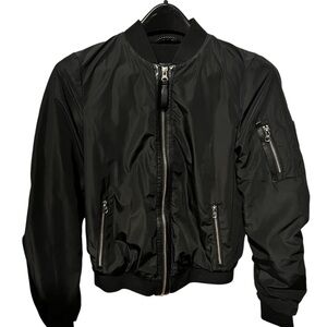 Mackage exclusively for Aritzia  Bomber Jacket black leather trim XXS nylon zip